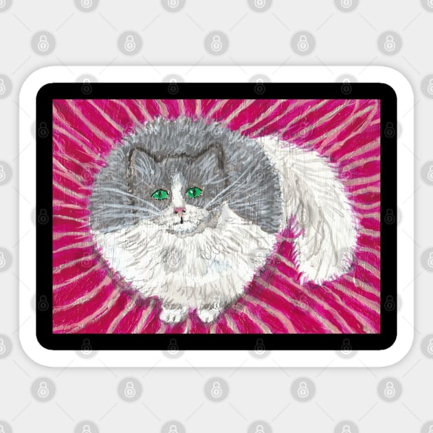 Fluffy cat Sticker by SamsArtworks